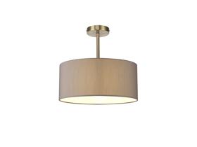 DK0174  Baymont 40cm Semi Flush 1 Light Antique Brass, Grey